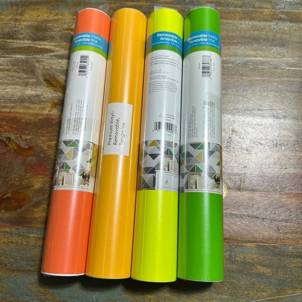 Cricut Premium Vinyl Removable Matte 12x48 Bundle Orange Tangerine Green 4 Rolls